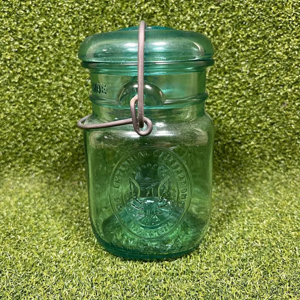 Vintage Blue Ball Ideal Mason Jar with Lid Pint Size